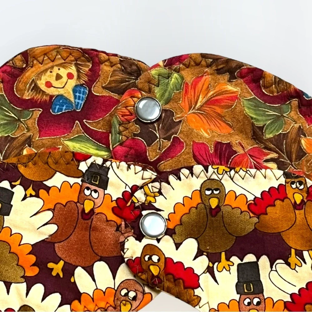 Lot/2 Handmade Thanksgiving Bibs OOAK